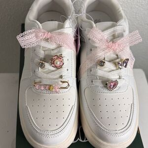 NWT- Wild Fable- Lola sneaker-White -Memory Foam- with custom charms -Size 8. #3